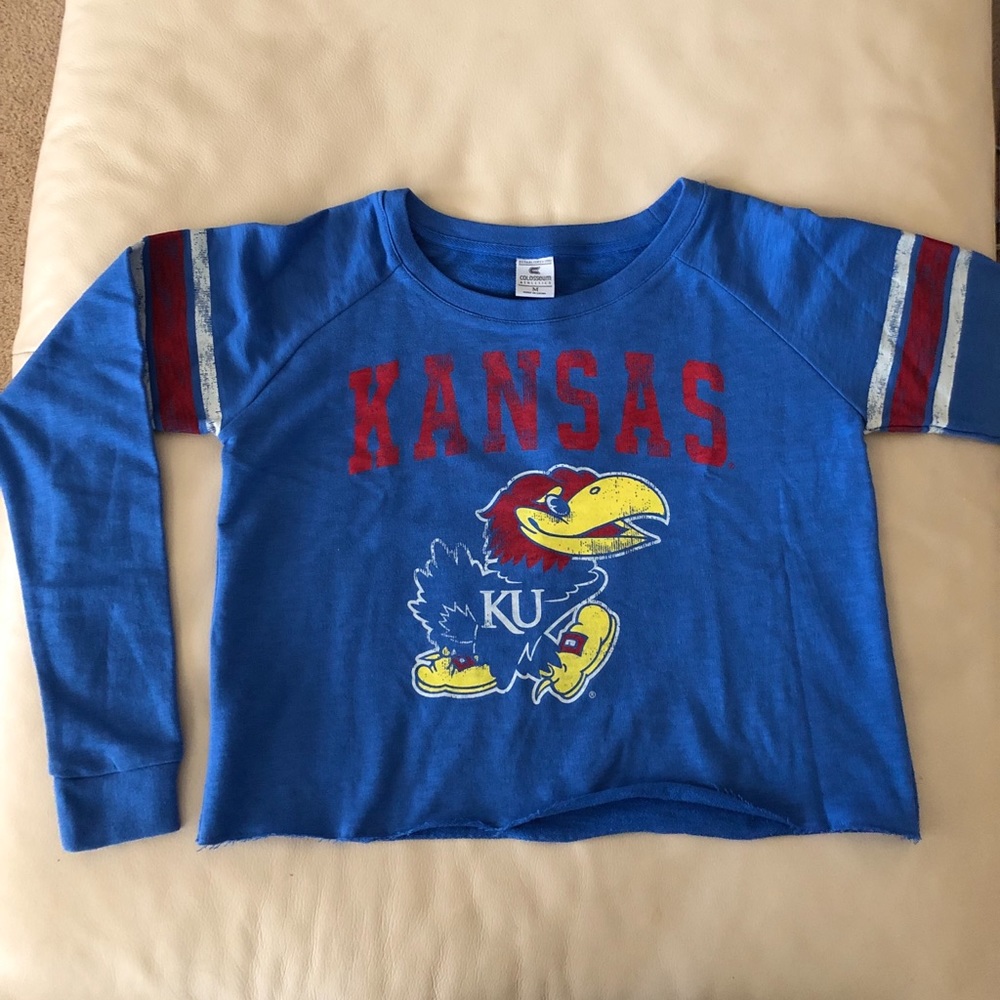 KU Cropped Sweatshirt, NWOT